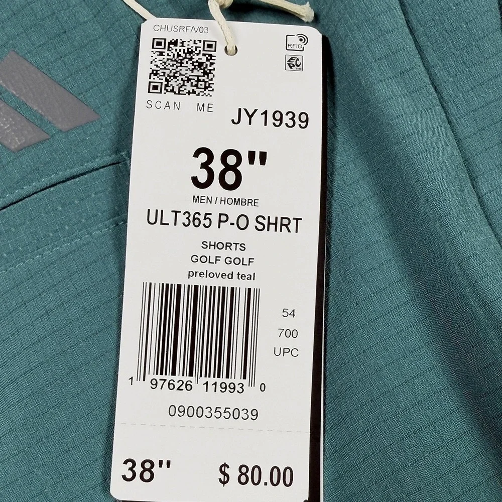 Adidas Ultimate 365 Pull-On Golf Shorts - NWT Mens 38 Preloved Teal #49322-J1